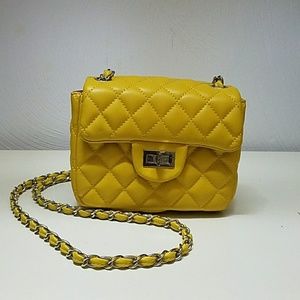 Yellow Quilted Mini Bag